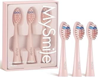 MySmile DY156 Electric Toothbrush Replacement Heads, 3 Packs (Pink)