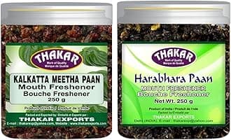 THAKAR Premium Kalkatta Meetha Pan + Harabhara Paan 250gx2 Pcs| Mouth Freshener.Pan | Meetha.Paan | Traditional Indian Digestive | After Meal Freshener | Pan.with Fennel Seeds | Natural.Paan Mix | Paan.for Parties, Digestive Freshener