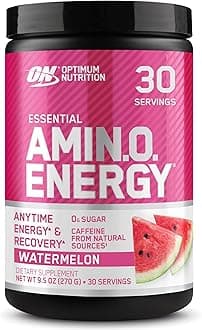Optimum Nutrition Amino Energy - Pre Workout with Green Tea, BCAA, Amino Acids, Keto Friendly, Green Coffee Extract, Energy Powder - Watermelon, 30 Servings (Packaging May Vary)