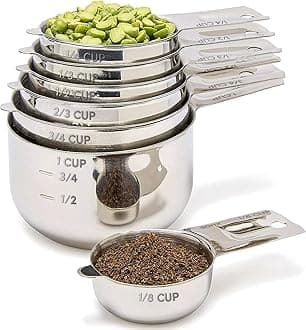 Measuring Cups Set of 7, Stackable, 304 Premium Stainless Steel, Kitchen Gadgets for Measure Liquid and Dry Ingredients, Cooking & Baking