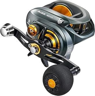 Piscifun Alijoz 400 Baitcaster Fishing Reel, 38Lbs Max Drag Aluminum Alloy Frame Baitcasting Reel, Available in 6.6:1/8.1:1 Gear Ratio, Freshwater and Saltwater Low Profile Casting Reel for Musky