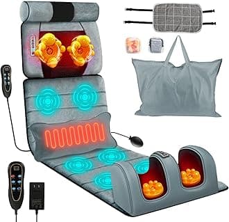 Moclever Full Body Massage Mat with Heat – Vibration Massage Pad for Back, Neck, Foot & Lumbar Support – Foldable Cushion Mattress with Timer & Adjustable Intensity for Home or Office Use