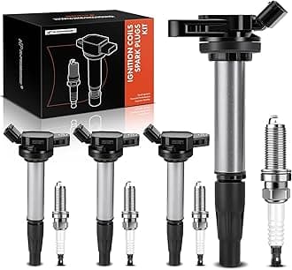 Set of 4 Ignition Coil Pack and Iridium Spark Plugs Compatible with Toyota Corolla 2009-2018 Matrix Prius C-HR & Lexus CT200h 2011-2017 & Scion iM xD