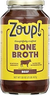Beef Bone Broth by Zoup! Keto-Friendly, Gluten Free, Fat Free, Non-GMO - Great for Stock, Bouillon, Soup Base or in Gravy - 1-Pack (32 oz)
