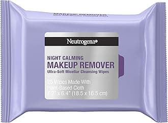 Makeup Remover Cleansing Towelettes, Night Calming, 25 Pre-Moistened Towelettes