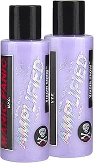 MANIC PANIC Virgin Snow Amplified Semi-Permanent Blue Tinted Hair Coloring - Eliminate Brassy Tones, Vegan, PPD & Ammonia-Free for Women & Men (2PK)