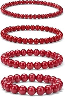 4pcs Beaded Bracelets for Women,Natural Healing Crystal Gemstones Bracelet,Anxiety Stress Relief Bracelet Handmade purple Jewelry Gifts for Women