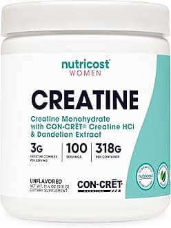 Creatine Monohydrate Powder for Women, Micronized, Unflavored, 100 Servings - Vegetarian, Non-GMO, Gluten Free