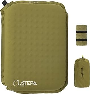 Inflatable Seat Cushion, Self-Inflating Portable Stadium Airplane Travel Foam Cushion Pad for Camping, Sports Events, Outdoor