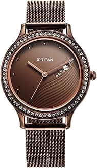 Titan Women's Watches, Brown, free size, Glam
