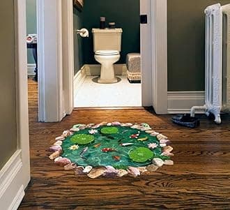 U-Shark Large Blue Sky 3D Self-Adhesive Removable Break Through The Wall Vinyl Wall Sticker/Mural Art Decals Decorator (Goldfish in Lotus Pool 9260 (60 x 90cm))