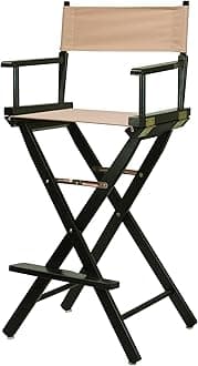 Casual Home 30" Director's Chair Black Frame-with Tan Canvas, Bar Height