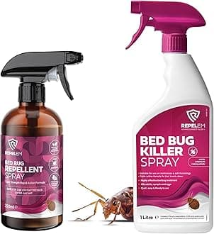 REPELEM Bed Bug Treatment Kit - 1L Bed Bug Killer Spray with 250ml Natural Spray Repellent | Professional Strength for Mattress & Home | Kill & Repel Bugs at All Life Stages