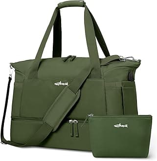 ETRONIK Gym Bag for Women, Personal Item Travel Bag with Shoes Compartment, Weekender Overnight Duffel Bag with Wet Pocket, Carry On Bag for Women, Travel, Gym, Weekend