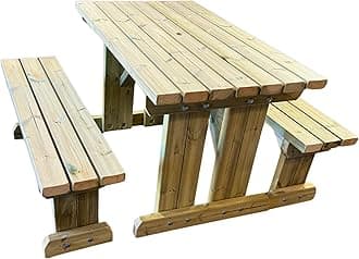 – MG Timber Heavy Duty 6FT Wooden Picnic Table and Benches Set