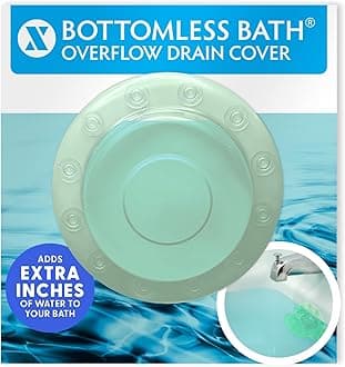 SlipX Solutions Bottomless Bath, Essential Overflow Drain Cover for Bathtub, Best Bath Accessories for Women, Adds Inches of Water to Your Tub for Deeper Soak, 4" Diameter, Light Green