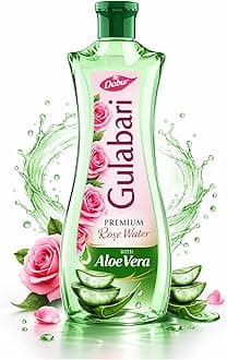 Dabur Gulabari Premium Rose Water with Aloe Vera - 400 ml | Upto 8 HR Skin Hydration | Cleanses, Tones and Moisturises Skin | For All Skin Types