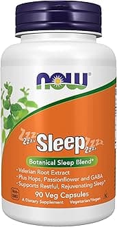 NOW Foods Supplements, Sleep with Valerian Root Extract Plus Hops, Passionflower and GABA, Botanical Sleep Blend*, 90 Veg Capsules