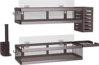 PUSDON Metal Wall Hanging Basket 2 Packs DIY Suitable for Multiple Scenes - Middle Bronze Netting Suit