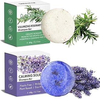 2 Pack Rosemary Lavender Hair Shampoo Bar,Deep Cleansing for Scalp Hair Loss Shampoo Soap,Organic Shampoo Oil Control for Hair Growth,Refreshing and Hydrating Bar,Gifts for Women Men