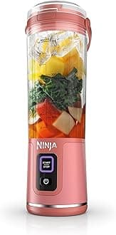 Ninja Blast Portable Blender, Cordless, 18oz. Vessel, Personal Blender for Shakes & Smoothies, BPA Free, Leakproof Lid & Sip Spout, USB-C Rechargeable, Dishwasher Safe Parts, Red Clay, BC151RY