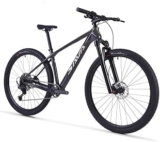 SAVADECK Carbon Fiber Mountain Bike, Dual Disc Brake Axle Thru Adventure Mountain Bike with Shimano CUES U6000 11 Speed Shift Groupset, 27.5/29 inch MTB Bicycle for Adult.