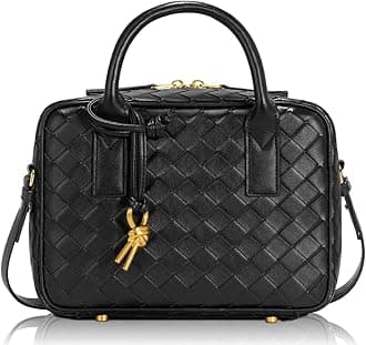 Woven Bag for Women Top Handle Satchel Handbag Crossbody Bag PU Leather Shoulder Bag Woven Purses for Women