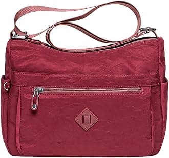 KAUKKO Women Crossbody Bag Handbag Lightweight Shoulder Purse Nylon Multi Pocket Crossbody Bag Ladies Travel Handbag