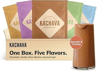 - Ka’Chava All-In-One Nutrition Shake Blend, 5 Flavor Sample Pack, 5 Servings, 85+ Superfoods & Nutrients, Meal Replacement, Greens Plant-Based Superfood Powder Protein Drink, Digestive Enzymes & Probiotics, Vegan Dairy Gluten Free