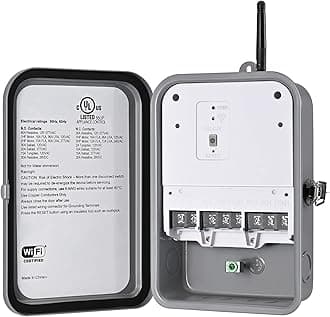 DEWENWILS Outdoor Smart Wi-Fi Outlet Box, Heavy Duty 40A 120-277 VAC 2HP Wireless Controller Timer Switch for Pool Water Heater SPA, Compatible with Smart Phone, Alexa, Google Assistant, UL Listed