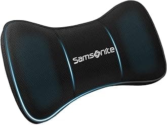 Samsonite Neck Pillow for Car – Ergonomic Memory Foam Headrest Cushion – Car Seat Support for Driving Comfort – Compact Neck Rest – Travel Pillow for Long Road Trip, Black