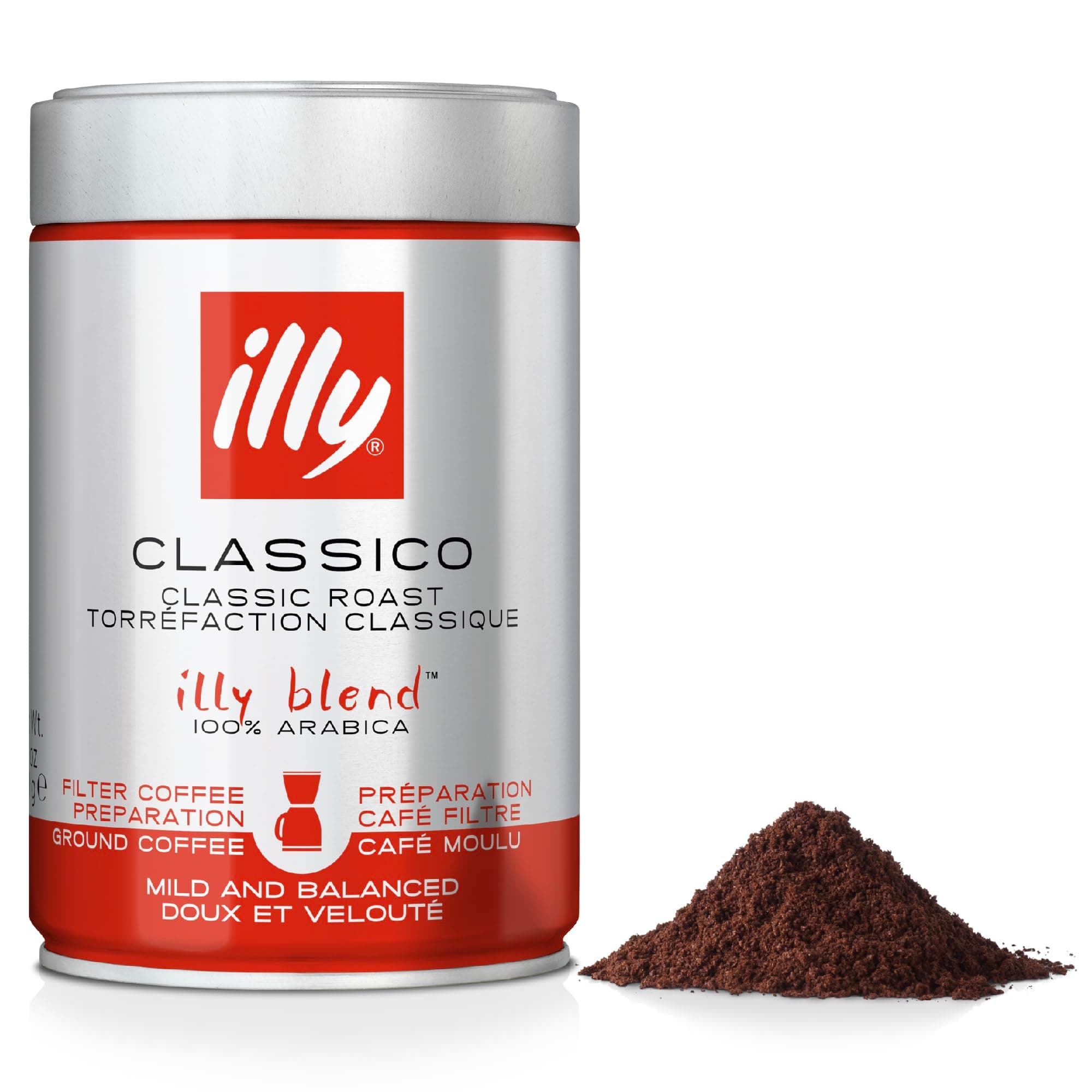 Classico Ground Coffee, Medium Roast, 100% Arabica, Ideal for Filter/Cafetiere Preparation, 250g Tin