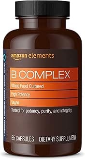 B Complex, High Potency, 83% Whole Food Cultured, Supports Immune and Normal Energy Metabolism, Vegan, 65 Capsules, b Complex Vitamins, 2 month supply (Packaging may vary)