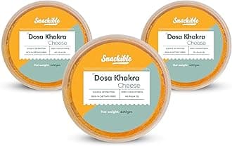 Snackible Cheese Dosa Khakra (Pack of 3) - 100gm | Healthy Snack | Millet Snack| No Palm Oil | High Fibre | Zero Transfat | Zero Cholestrol | Healthy Khakra