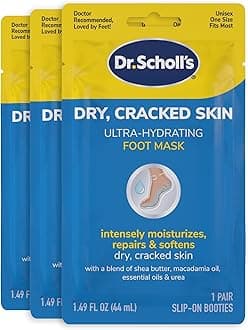 Dr. Scholl's Dry, Cracked Skin, Ultra Hydrating Foot Mask, 3 Pairs Moisturizing Socks: Intensely Moisturizes Repairs and Softens Rough Dry Skin with Urea & Essential Oils for Dry Cracked Feet