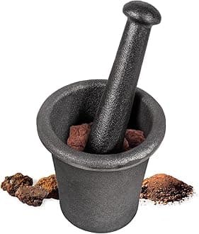 Cast Iron Mortar Pestle Tool Set Rock-Ore Crusher Grinder Large Size 8 Pound / 3.6KG, Crush Tool of Gold Panning, Multipurpose for Kitchen Spices Grinder Smasher