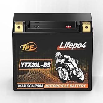 Lithium Motorcycle Battery 12 Volt Lithium Motorcycle Battery Powersport Battery LiFePO4 Engine Start Battery 8AH 700CCA with BMS 4000+Life Cycles YTX20L-BS