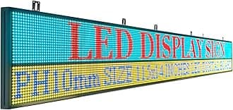P10 size 115”x14”Programmable Scrolling LED Display Sign for Outdoor Use - WiFi/App Controlled Customizable Full Color Digital Message Board, Business Advertising Screen, Open Sign, Electronic Word Light Bar