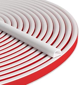 20FT Weather Stripping Door Seal - Self Adhesive Weather Insulation Strip Weatherstripping Silicone D Shaped Seal Strip Door Frame Gap Filler/Window Soundproofing