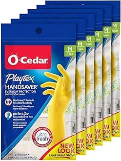 PLAYTEX HandSaver Rubber Gloves for Kitchen and Household Cleaning (6 Pairs)
