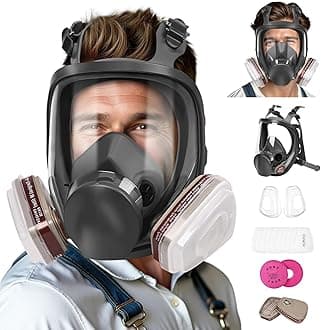 Full Face Respirator Mask with Filters - Gas Mask with 2097 & 6001CN Filters and Anti-fog Gas Cover Against Dust, Organic Vapor for Paint, Welding, Chemicals, Epoxy Resin, Sanding, Woodworking