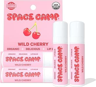 Wellness Jumbo Lip Balm - Wild Cherry Organic Flavored Balm (2 Pack)