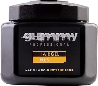 Gummy Professional Plus Hair Gel for Men and Women – Strong Hold Styling Gel for Slick Back Looks, Curls, Braids, Twists, and Edge Control – Clear Gel for Shine, Neat Styles, and Conditioning – 700 ml