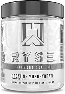RYSE Creatine Monohydrate Powder - Unflavored - Supports Men & Women Lean Muscle Growth, Strength, Power, and Endurance - Helps Reduce Fatigue and Improve Workout Recovery - 60 Servings