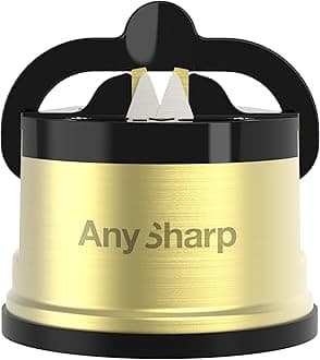 AnySharp Pro Metal Knife Sharpener with Suction, Brass
