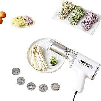 Idiyappam Maker Electric - 2025 New Summer Snow Idiyappam Maker,Electric Pasta Maker Machine Noodle Maker,5 Molds + 2 Sausage Maker,All-In-One Homemade Pasta Machine