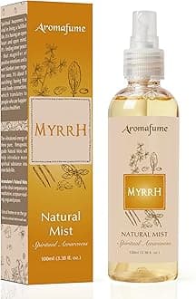 Aromafume Resin Natural Mist Spray 100 ml / 3.3oz | Ideal for positive energy, spirituality & rituals | Made with Commiphora Myrrha Resin from Somalia | Non-alcoholic, non-toxic & vegan