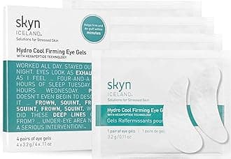 Hydro Cool Firming Under Eye Patches. Eye Gel Mask to Firm And Reduce Wrinkles, Fine Lines, Dark Circles, Puffy Eyes & Bags, 4 Pairs
