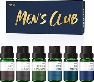 Fragrance Oil, MitFlor Men's Club Fragrance Gift Set, Premium Essential Oils for Home Diffusers, Soap Candle Making Scents, Scented Oils Gift Set for Men, 10ml x 6