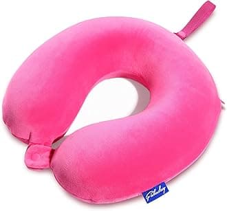 Fabuday Memory Foam Neck Pillows for Travel - Travel Neck Pillows for Airplanes with Attachable Snap Strap Soft Washable Cover, Neck Pillows Provide Neck Rest for Traveling, Car, Home, Office.